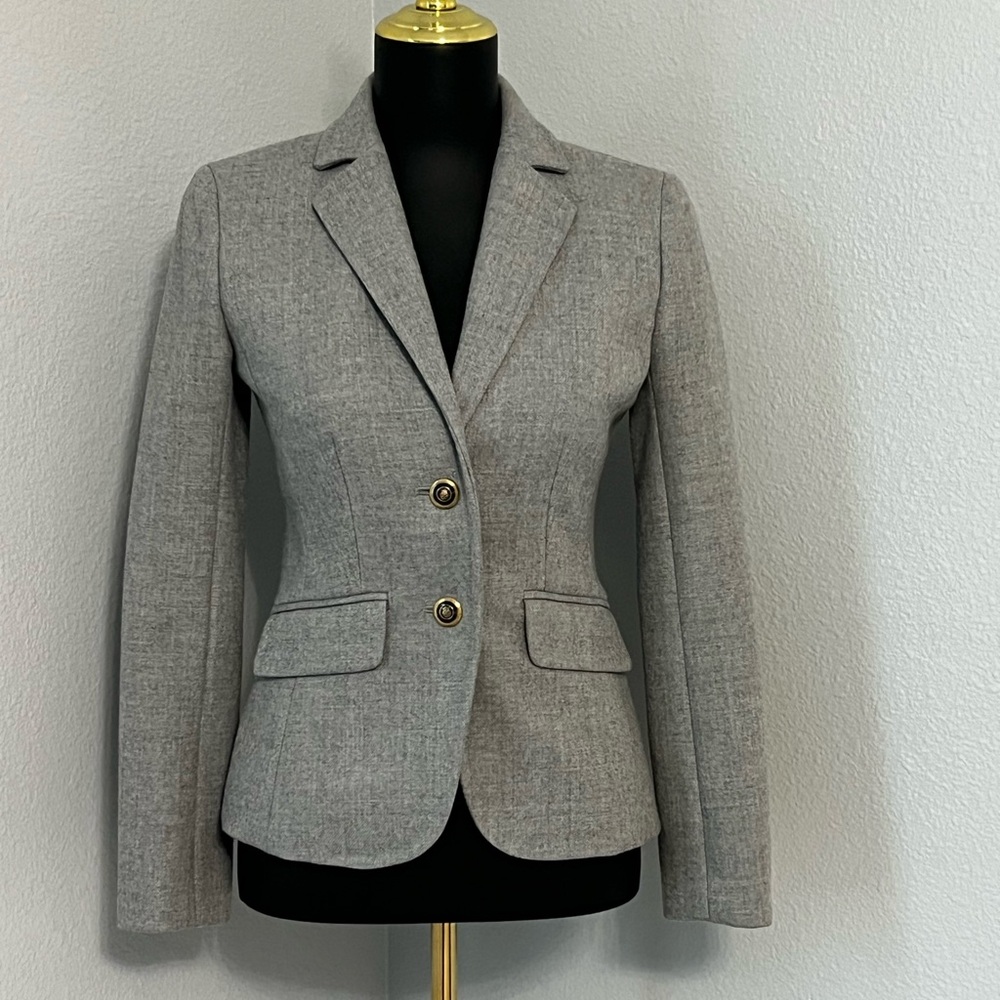 J. Crew wool Lexington blazer jacket Gray 2 XS